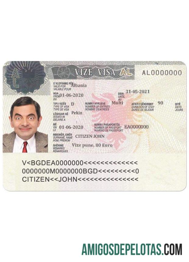 Visto de trabalho para ALBÂNIA baixar para verificação